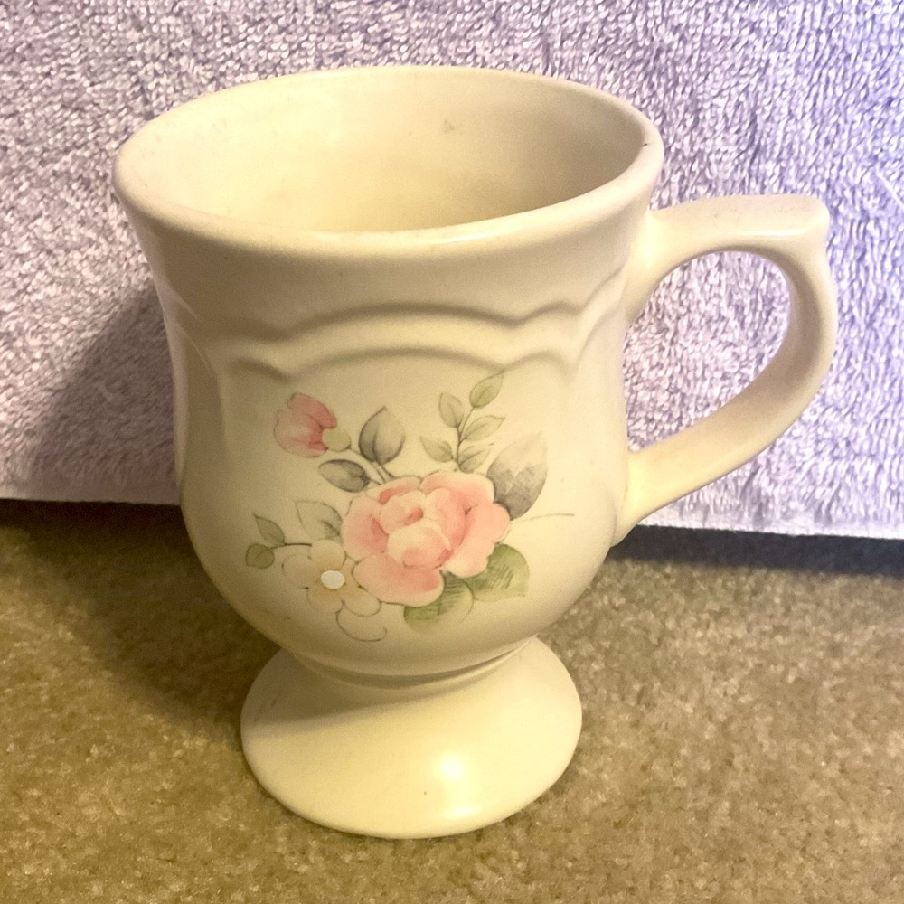 Single Pfaltzgraff Tea Rose Footed Pedestal Irish Coffee Mug